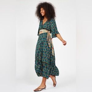 Beautiful Soft, silky boho wrap dress